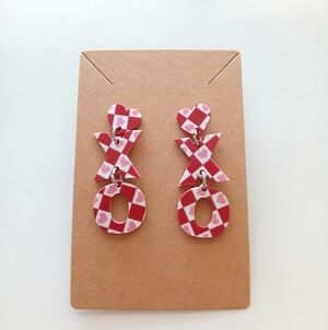 Fashion Jewelry Red and White XO Earrings